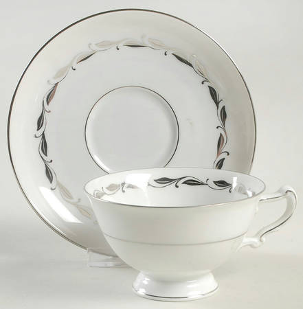 Silver Wreath Footed Cup & Saucer Set by Heinrich - H&C