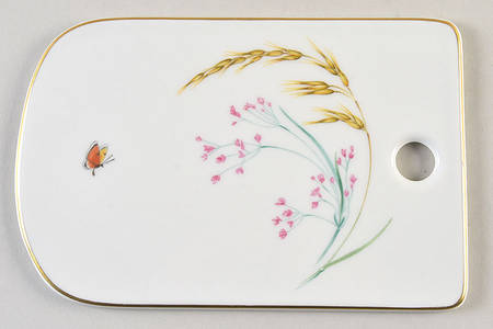 Sommer (Coupe, Smooth, Gold Trim) Cheese and Cracker Board