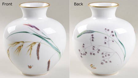 Sommer (Coupe, Smooth, Gold Trim) 6" Vase