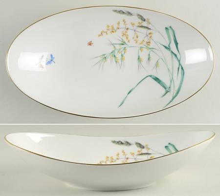 Sommer (Coupe, Smooth, Gold Trim) 12" Oval Vegetable Bowl