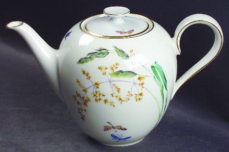 Sommer (Coupe, Smooth, Gold Trim) Small Teapot & Lid