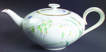 Sommer (Coupe, Smooth, Gold Trim) Teapot & Lid