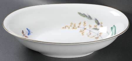 Sommer (Coupe, Smooth, Gold Trim) 10" Oval Vegetable Bowl