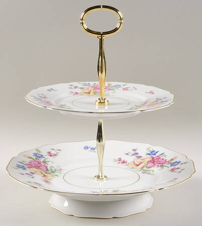 Strasbourg 11 1/4"  2 Tier Footed Serving Tray (DP,SP,FR) HC