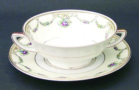 Stratford Footed Cream Soup Bowl & Saucer Set
