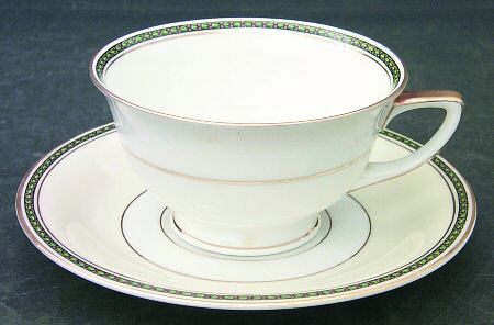 Victoria (Tulips, Dots) Footed Cup & Saucer Set