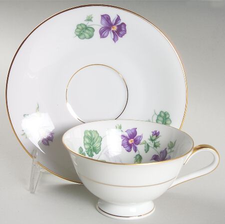 Violet Footed Cup & Saucer Set by Heinrich - H&C