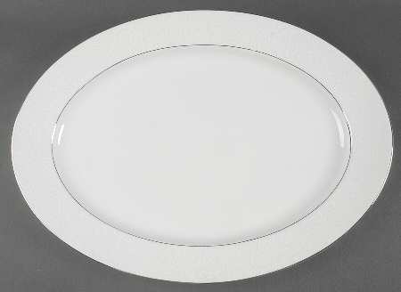 White Lace 16" Oval Serving Platter