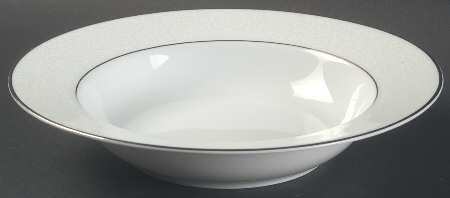 White Lace Rim Soup Bowl