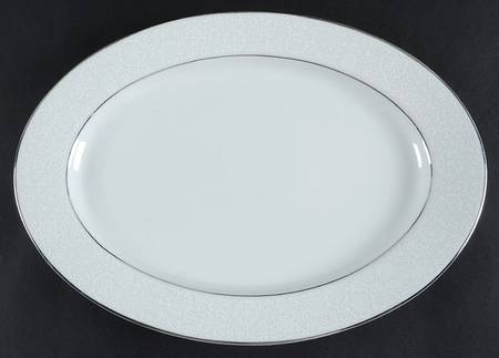 White Lace 14" Oval Serving Platter