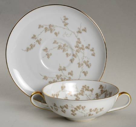 Windblown Flat Cream Soup Bowl & Saucer Set