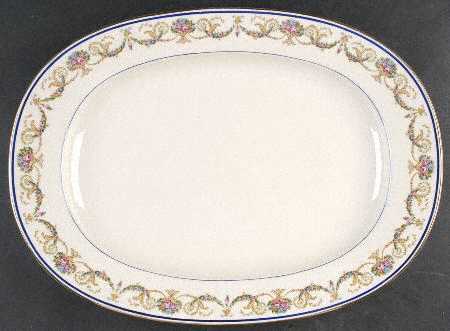 La Boheme Blue 17" Oval Serving Platter