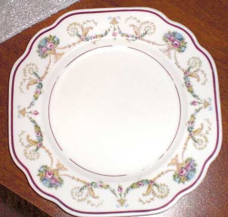 La Boheme Maroon Square Salad Plate