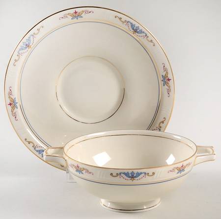 Norma Footed Cream Soup Bowl & Saucer Set