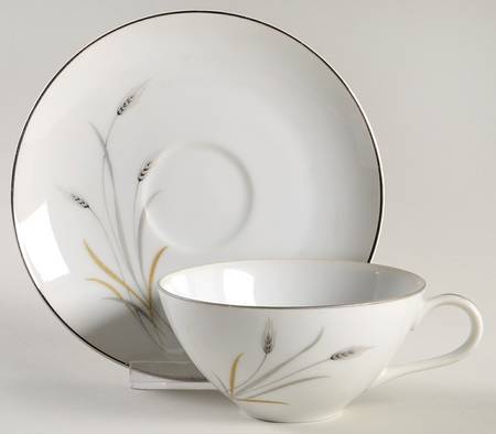 Golden Grain Flat Cup & Saucer Set
