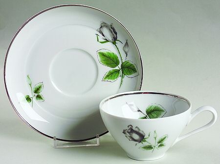 Midnight Rose Flat Cup & Saucer Set