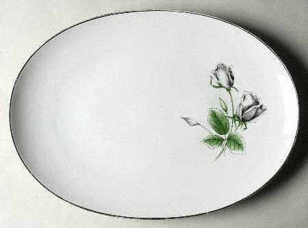 Midnight Rose 16" Oval Serving Platter