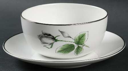 Midnight Rose Gravy Boat with Attached Underplate