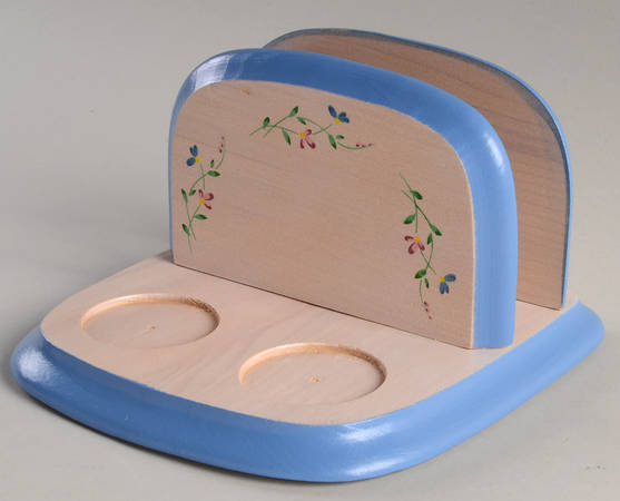 Allegro Salt & Pepper Set on Wood Napkin Holder Tray