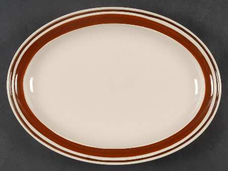 Estate Dark and Light Brown 13" Oval Serving Platter