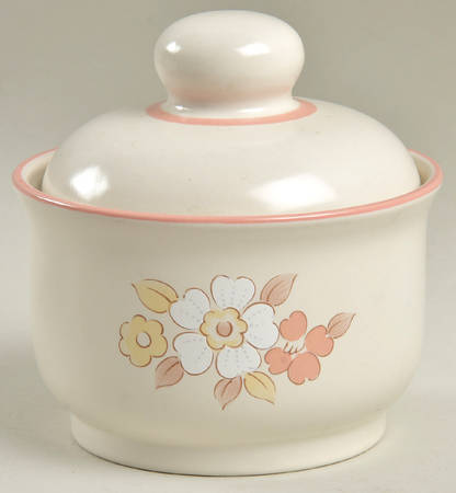 Fleur De Bois Peach Sugar Bowl & Lid