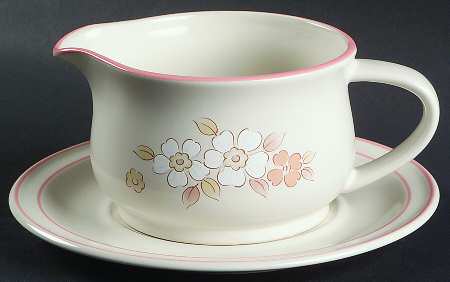 Fleur De Bois Peach Gravy Boat & Underplate