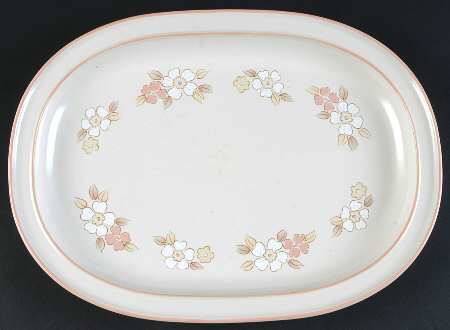 Fleur De Bois Peach 12" Oval Serving Platter