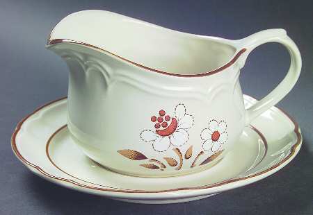 Mayblossom Brown Gravy Boat & Underplate