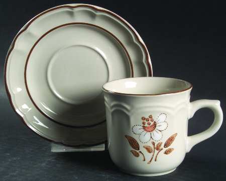 Mayblossom Brown Flat Cup & Saucer Set