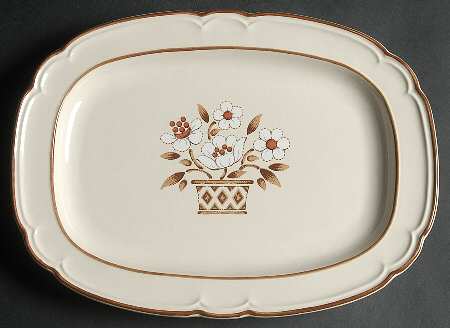 Mayblossom Brown 12" Oval Serving Platter