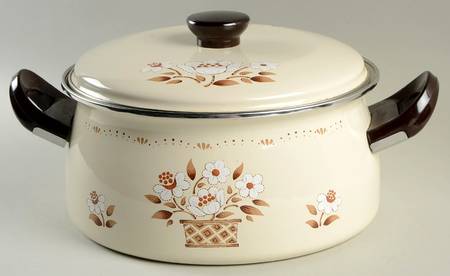Mayblossom Brown Casserole Covered Metal 5.5 Quarts