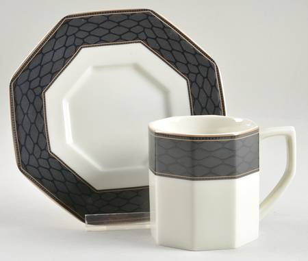 Black Tortoise Flat Cup & Saucer Set