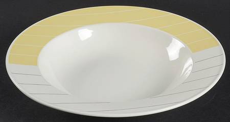 Counterpoint Yellow Rim Soup Bowl