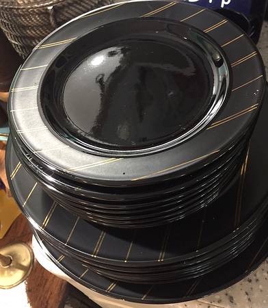 Pinstripes Gold Salad Plate