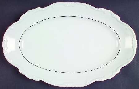 Margaret (Gold Trim) 13" Oval Serving Platter