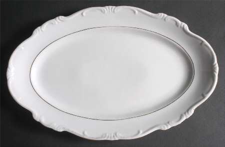 Margaret (Gold Trim) 15" Oval Serving Platter