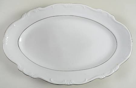 Margaret (Platinum Trim) 15" Oval Serving Platter