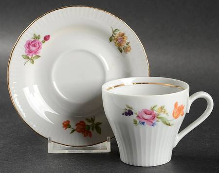 HEP1 Flat Demitasse Cup & Saucer Set