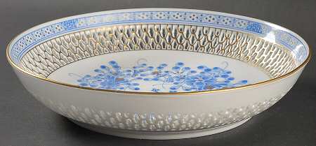 Blue Garden (Wb) Large Pierced Berry Bowl