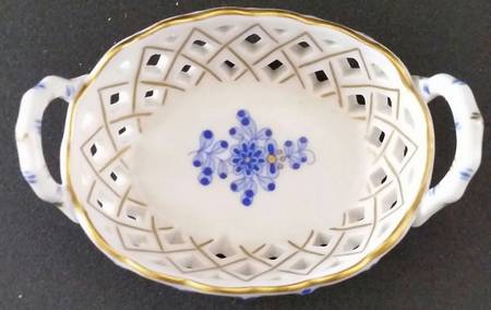 Blue Garden (Wb) Small-Handled Open Weave Basket