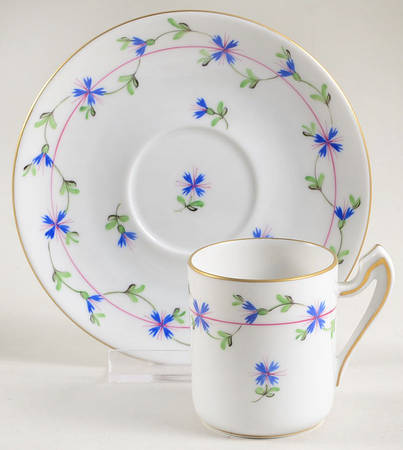 Blue Garland (PBG) Flat Demitasse Cup & Saucer Set