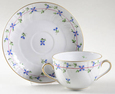 Blue Garland (PBG) Flat Bouillon Cup & Saucer