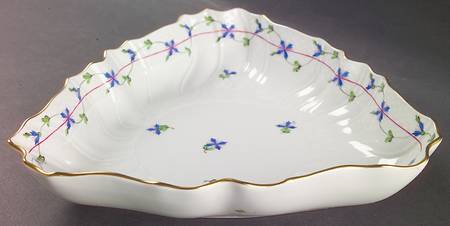 Blue Garland (PBG) 10" Triangular Vegetable Bowl by Herend