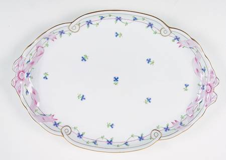 Blue Garland (PBG) 15" Oval Tray by Herend