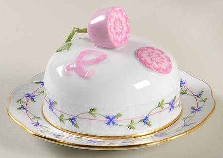 Blue Garland (PBG) Round Covered Butter by Herend