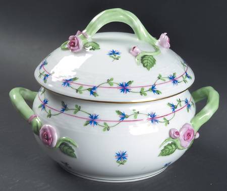 Blue Garland (PBG) Bean Pot & Lid by Herend