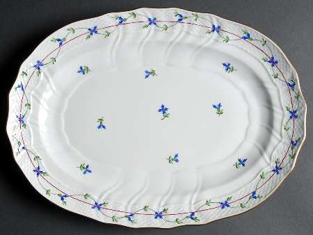 Blue Garland (PBG) 15" Oval Serving Platter by Herend