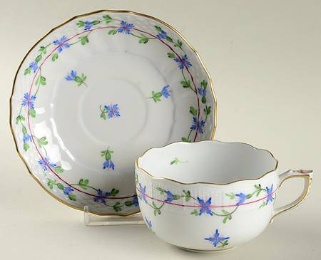 Blue Garland (PBG) Footed Cup & Saucer Set