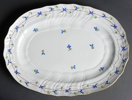 Blue Garland (PBG) 15" Oval Serving Platter by Herend