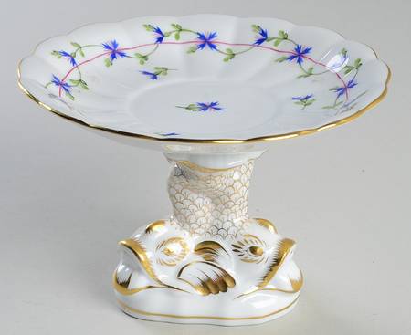 Blue Garland (PBG) Round Compote (Height X Width)